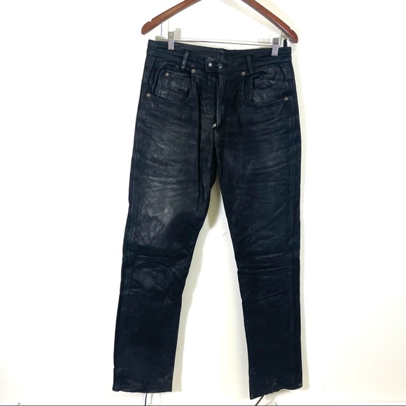 Hunter Club black leather pants size 32